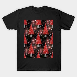 RED Christmas Tree Pattern T-Shirt